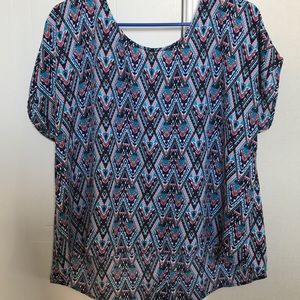 High- Low Back Button Down Dressy Blouse